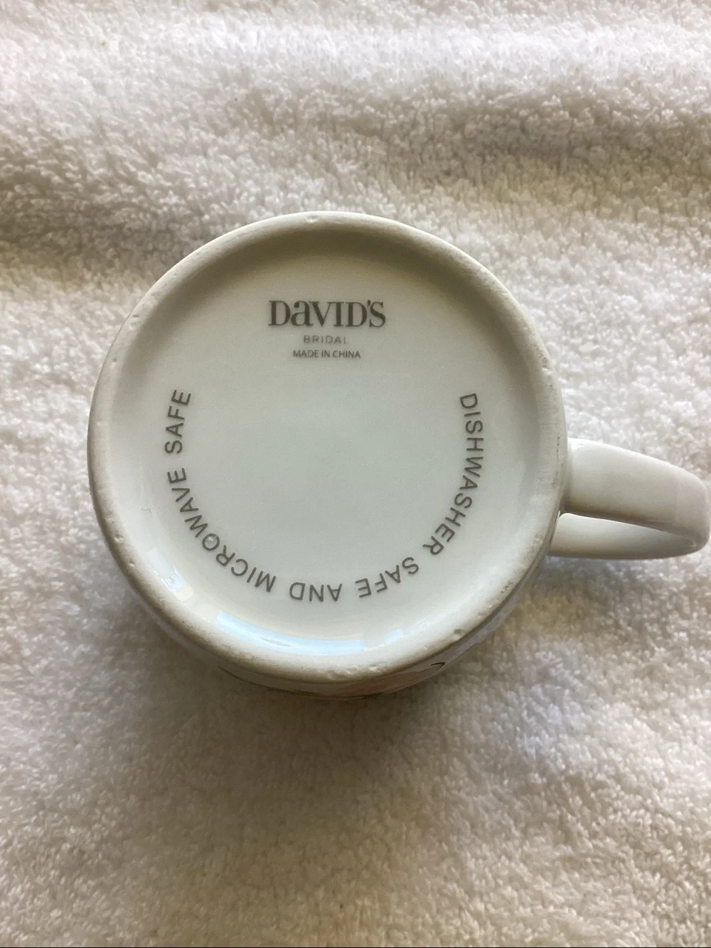 David's Bridal White Mug with Pink Floral Accents - Mother of the Bride